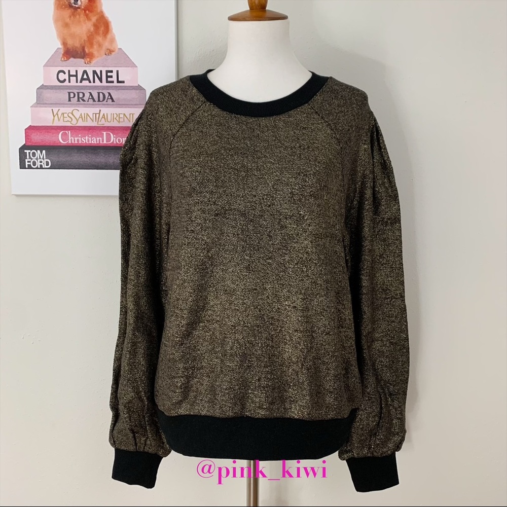 Express Metallic Balloon Sleeve Sweatshirt